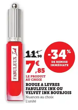 Bi1 Rouge a levres fabuleux ink ou velvet ink bourjois offre