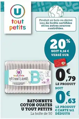 Bi1 Batonnets coton ouates u tout petits offre
