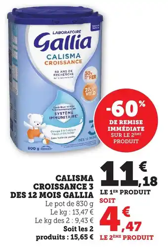 Bi1 GALLIA Calisma croissance 3 des 12 mois offre