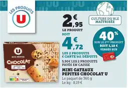 Bi1 U Mini gateaux pepites chocolat offre