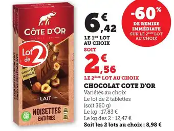 Bi1 COTE D'OR Chocolat offre