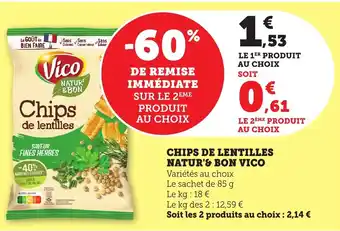 Bi1 VICO Chips de lentilles natur'& bon offre