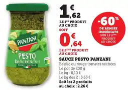 Bi1 PANZANI Sauce pesto offre