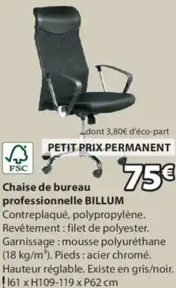JYSK Chaise de bureau professionnelle BILLUM offre
