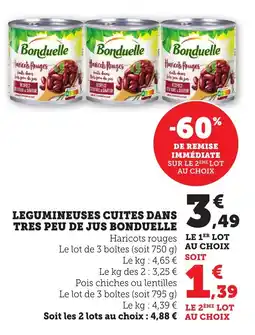 Bi1 BONDUELLE Legumineuses cuites dans tres peu de jus offre