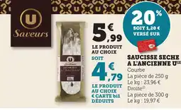 Bi1 U Saucisse seche a l'ancienne offre