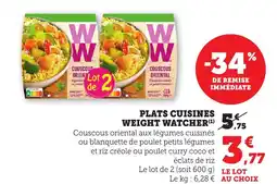 Bi1 WEIGHT WATCHER Plats cuisines offre