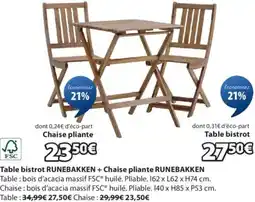 JYSK Table bistrot RUNEBAKKEN offre