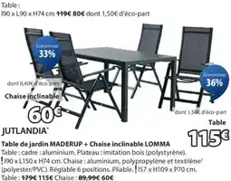 JYSK Table de jardin MADERUP offre