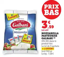 Bi1 GALBANI Mozzarella pasteurise offre