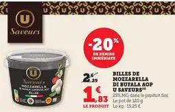Bi1 U SAVEURS Billes de mozzarella di bufala aop offre