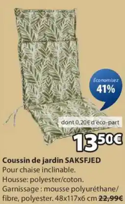 JYSK Coussin de jardin SAKSFJED offre