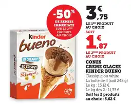 Bi1 KINDER BUENO Cones creme glacee offre