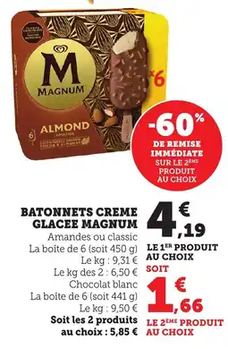 Bi1 MAGNUM Batonnets creme glacee offre