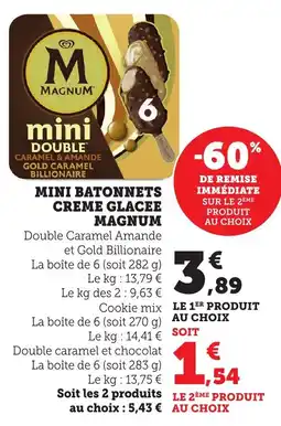 Bi1 MAGNUM Mini batonnets creme glacee offre