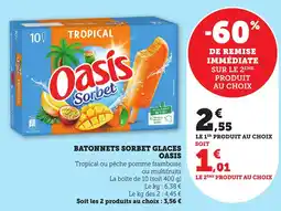 Bi1 OASIS Batonnets sorbet glaces offre