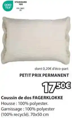JYSK Coussin de dos FAGERKLOKKE offre