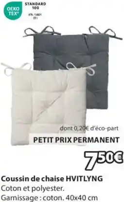 JYSK Coussin de chaise HVITLYNG offre