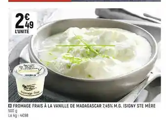Casino Shop Fromage Frais à La Vanille De Madagascar 7,45% M.g. Isigny Ste Mère offre