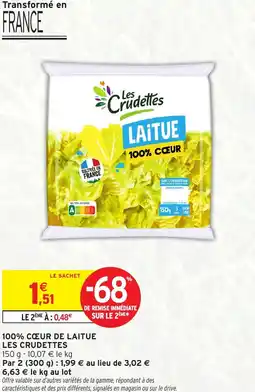 Intermarché Express 100% cœur de laitue les crudettes offre