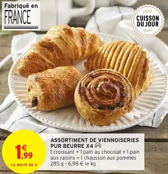Intermarché Express Assortiment de viennoiseries pur beurre x4 offre