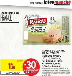 Intermarché Express Mousse de canard au sauternes monique ranou offre