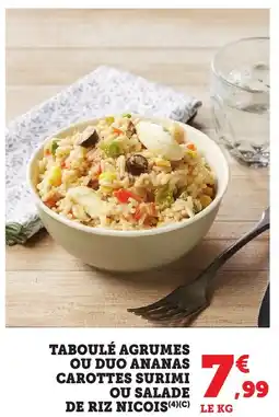 Bi1 Taboulé agrumes ou duo ananas carottes surimi ou salade de riz nicois offre