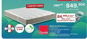 Gitem Matelas 160 X 200 Cm Epeda offre