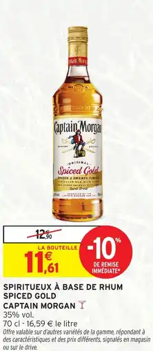 Intermarché Express Spiritueux à base de rhum spiced gold captain morgan offre