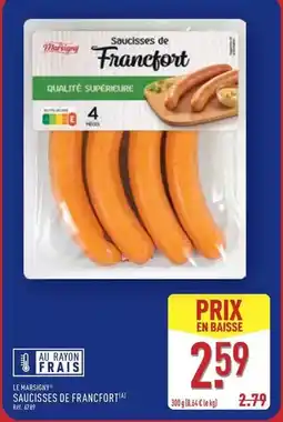 ALDI Le marsigny - saucisses de francfort offre