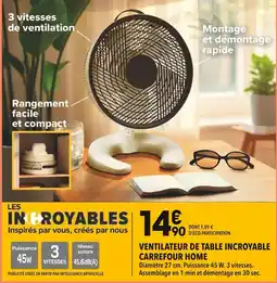 Supeco Carrefour Home Ventilateur de table incroyable offre