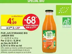 Intermarché Express Pur jus d'orange bio jardin bio offre
