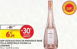 Intermarché Express Aop coteaux d'aix en provence rosé villa moncigale cicada la légende offre