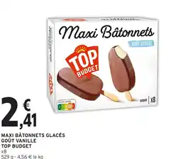 Intermarché Express Maxi bâtonnets glacés goût vanille top budget offre