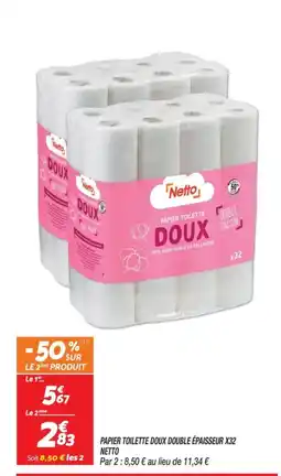 Netto NETTO Papier toilette doux double épaisseur x32 offre
