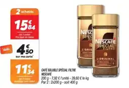Netto NESCAFÉ Café soluble spécial filtre offre