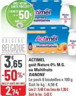 G20 ACTIMEL goût Nature 0% M.G. ou Multifruits DANONE offre