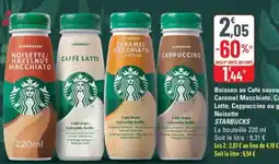 G20 Boisson au Café saveur Caramel Macchiato, Caffè Latte, Cappuccino ou goût Noisette STARBUCKS offre