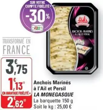 G20 Anchois Marinés à l'Ail et Persil La Monegasque offre