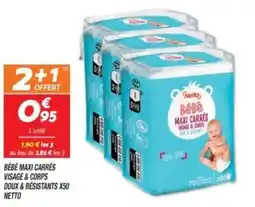 Netto NETTO Bébé maxi carrés visage&corps doux & resistants x50 offre