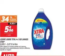Netto X-TRA Lessive liquide total 4+1 x63 lavages offre