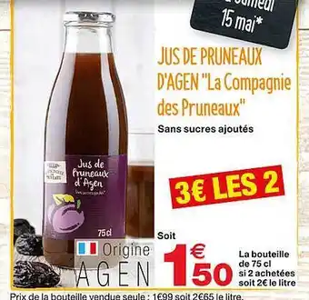 Grand Frais Jus De Pruneaux D'agen offre