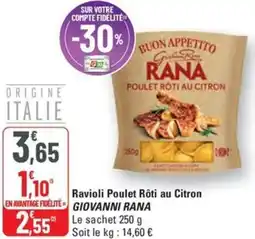 G20 Ravioli Poulet Rôti au Citron GIOVANNI RANA offre