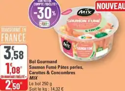 G20 Bol Gourmand Saumon Fumé Pâtes perles, Carottes & Concombres Mix offre