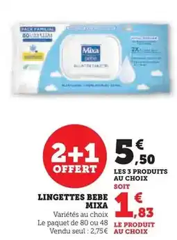 Hyper U Mixa bebé - lingettes bebe offre