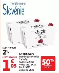 Auchan Supermarché Siggi's - skyr offre