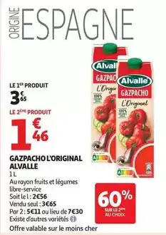 Auchan Supermarché Alvalle - gazpacho l'original offre
