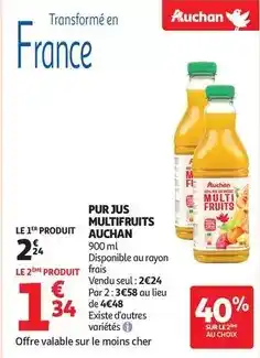Auchan Supermarché Auchan - pur jus multifruits offre