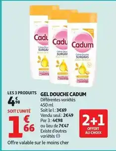 Auchan Supermarché Cadum - gel douche offre