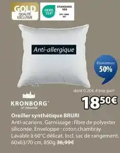 JYSK Kronborg - oreiller synthétique bruri offre